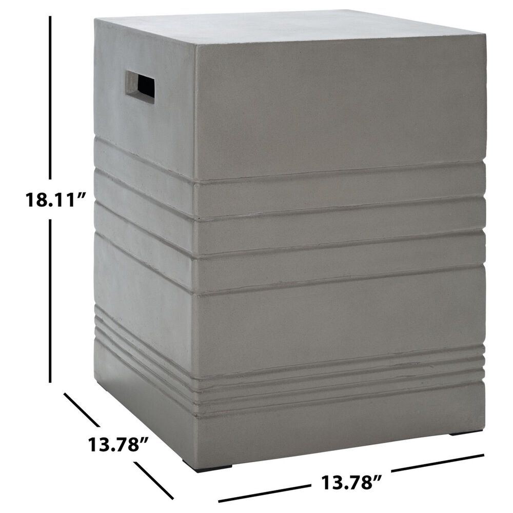 Safavieh Monterey Patio Accent Stool in Dark Gray, , large