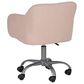 Linon Home Decor Rylen Office Chair with Pink Cushion in Silver, , large