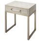 Splendor Living Clarion Faux Shagreen Side Table in Cream, , large
