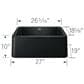 Blanco Ikon 27" Apron Single Bowl Farmhouse Sink in Coal Black, , large