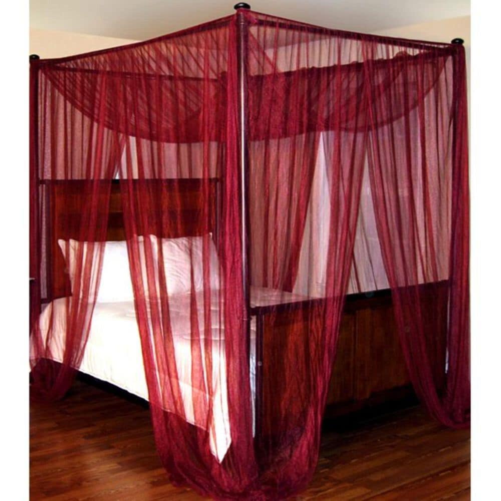 Epoch Hometex Palace Four Poster Bed Canopy in Burgundy, , large
