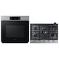 Samsung Bespoke 30" Single Electric Wall Oven with Convection in Stainless Steel & 30" Gas Cooktop in Stainless Steel, , large