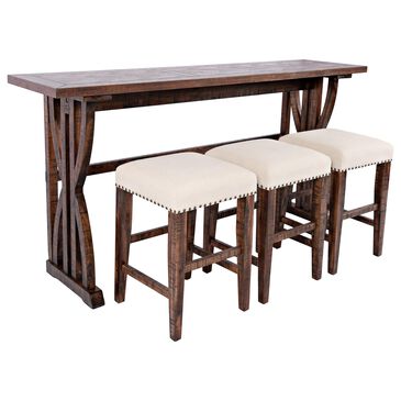Waltham Fairview 4-Piece Counter Height Sofa Table Set in Oak Brown, , large
