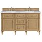 James Martin Vanities Lorelai 60" Double Vanity in Light Natural Oak with 3 cm Carrara White Marble Top, , large