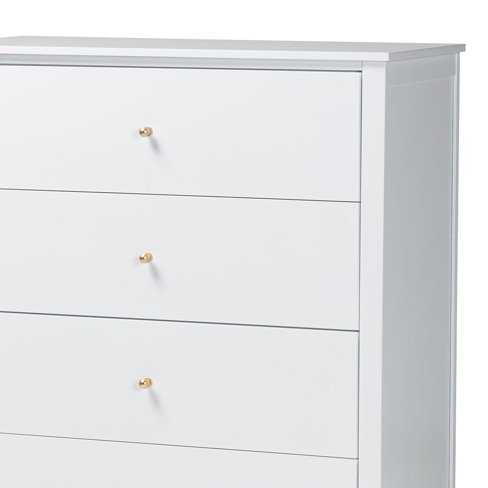Baxton Studio Roni 4-Drawer Chest in White, , large