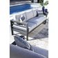 Ashley Amora Stationary Patio Sofa with Cushion in Light Gray, , large