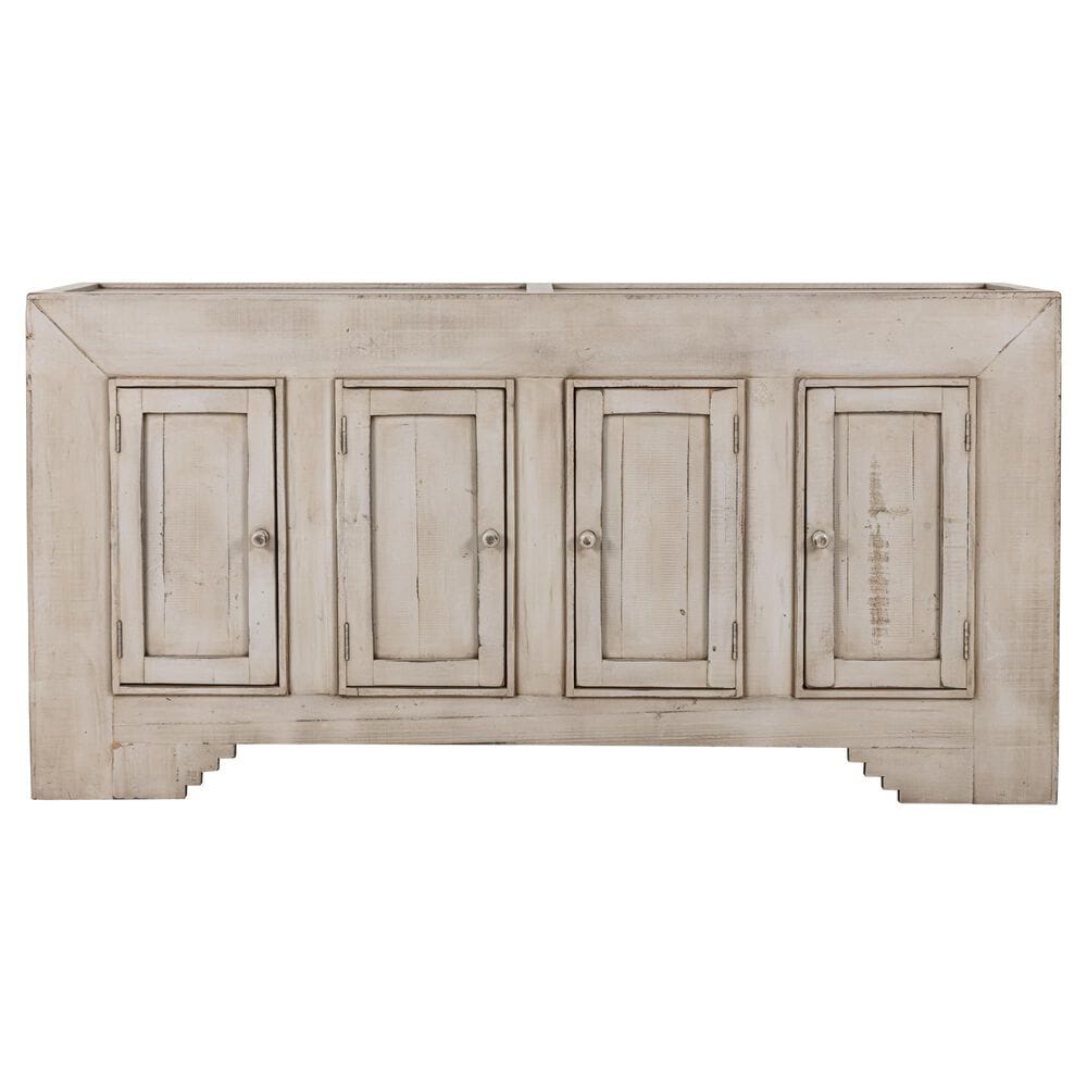 Santa Fe Rustic 4 Door Console in Light Grey, , large