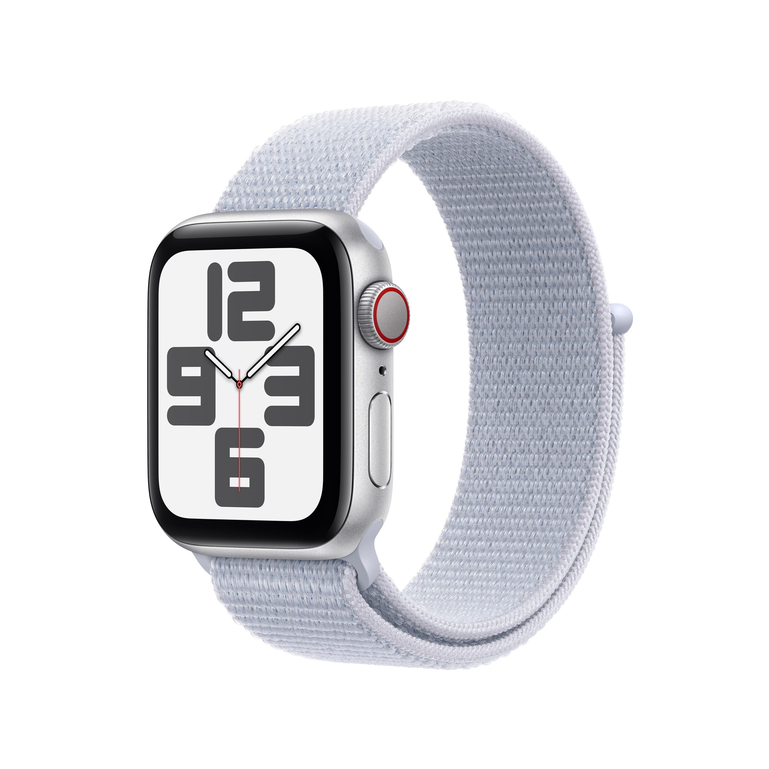 Apple Watch SE GPS Cellular 40mm Silver Aluminum Case with Blue Cloud Sport Loop NFM