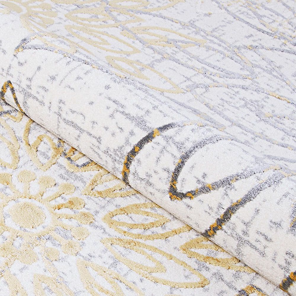 Couristan Calinda Summer Bliss 2&#39; x 3&#39; Gold, Silver and Ivory Area Rug, , large