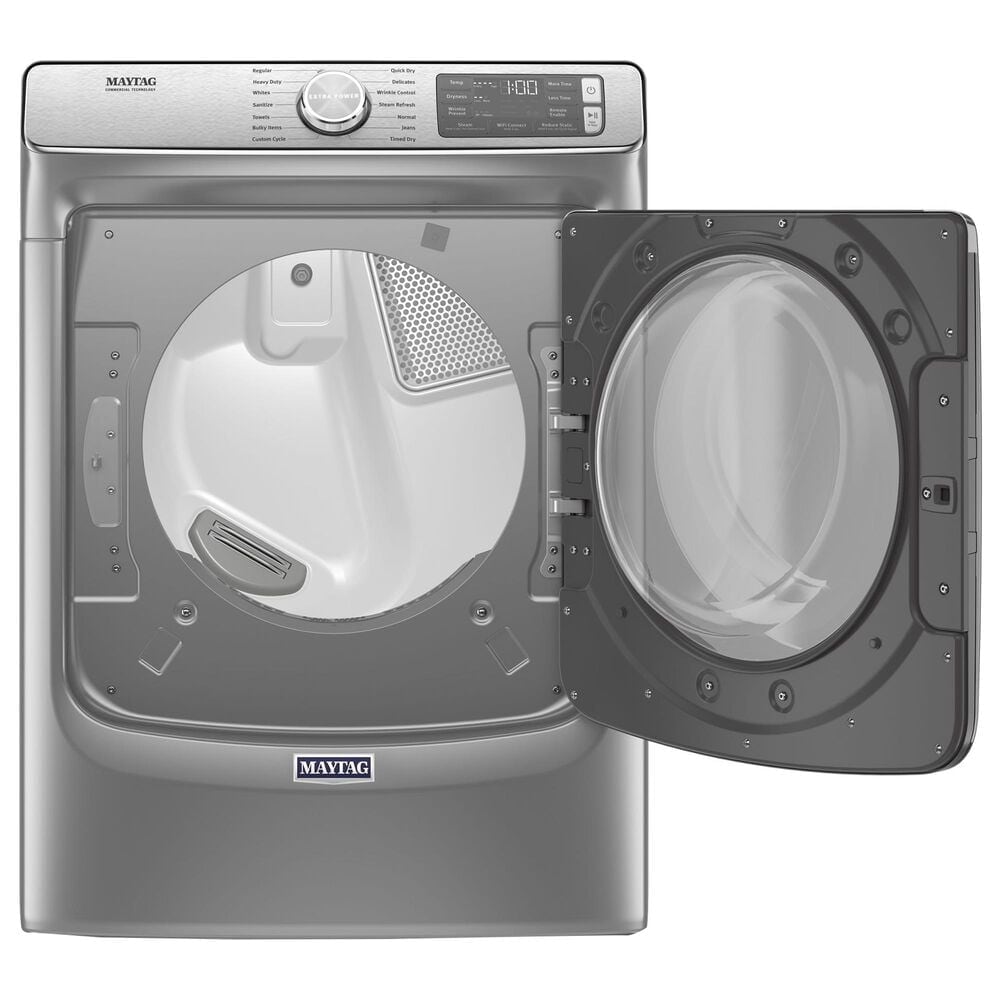 Maytag 5 Cu. Ft. Front Load Washer and 7.3 Cu. Ft. Gas Dryer Laundry Pair with Pedestal in Metallic Slate, , large