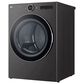 LG 5 Cu. Ft. Front Load Washer with 25 Wash Cycles and 7.4 Cu. Ft. Electric Dryer Laundry Pair in Black Steel, , large