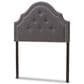 Baxton Studio Cora Twin Upholstered Panel Headboard in Dark Grey, , large