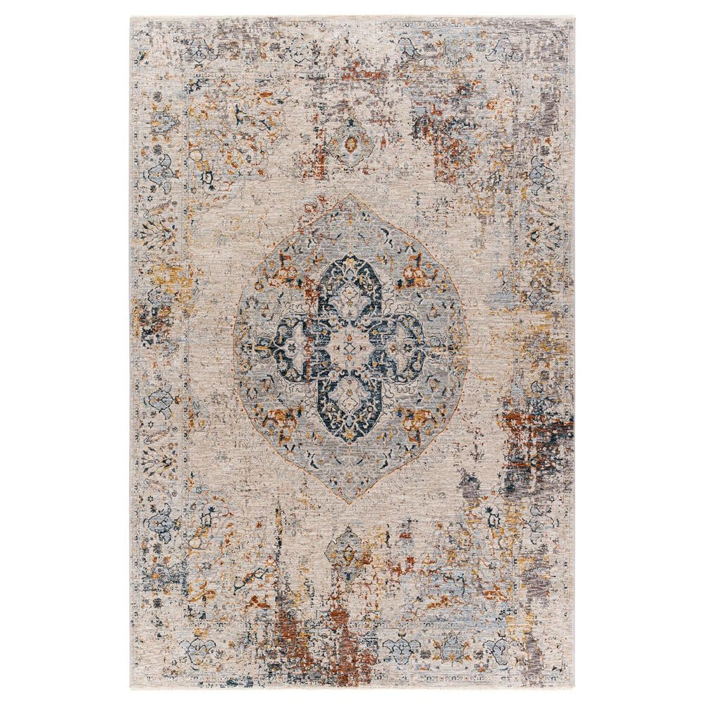 Surya Laila 6"7" x 9"6" Orange, Teal, Sage, Gray, Cream and Saffron Area Rug, , large