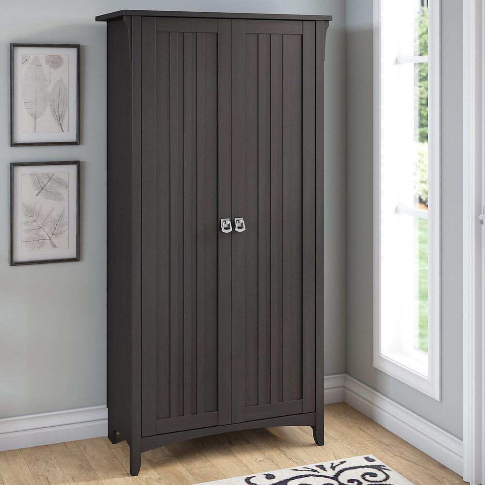 Bush Salinas Tall Storage Cabinet in Vintage Black, , large