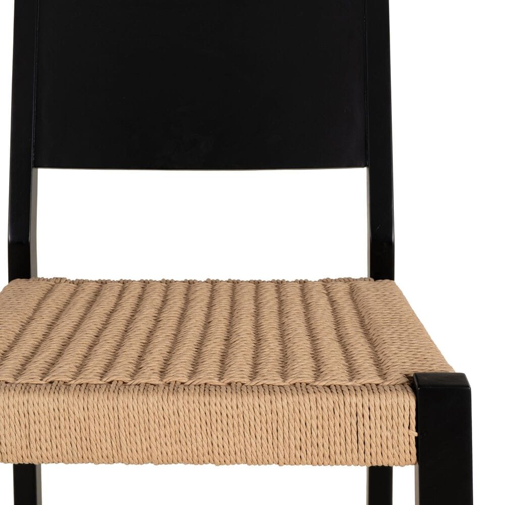 Linon Home Decor Cadence Bar Stool in Matte Black and Natural (Set of 2), , large