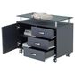 Rta Products Llc Rolling Storage Cabinet with Frosted Glass Top in Graphite, , large