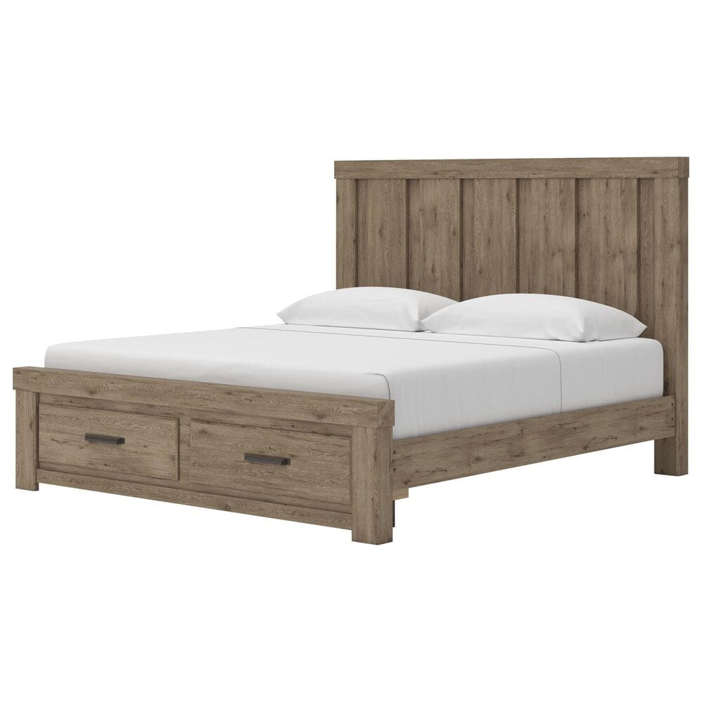 Ashley KING PANEL STORAGE BED WITH TWO NIGHTSTANDS, , large