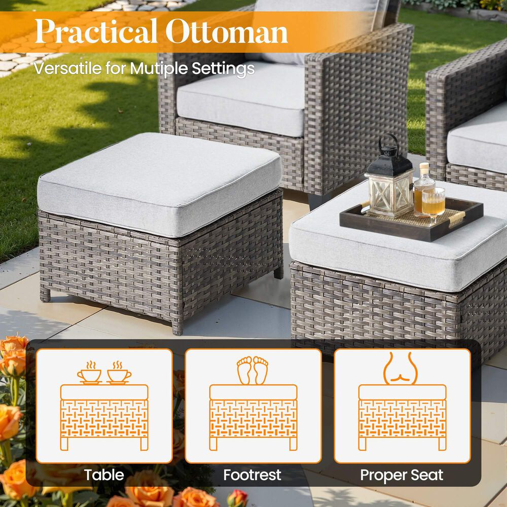 HOMLUX 8-Piece Outdoor Patio Furniture in Grey, , large