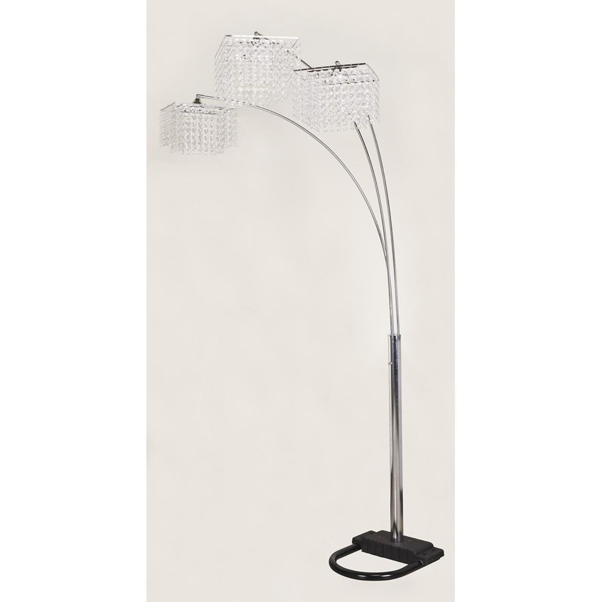 Claremont Crystal Floor Lamp in Chrome