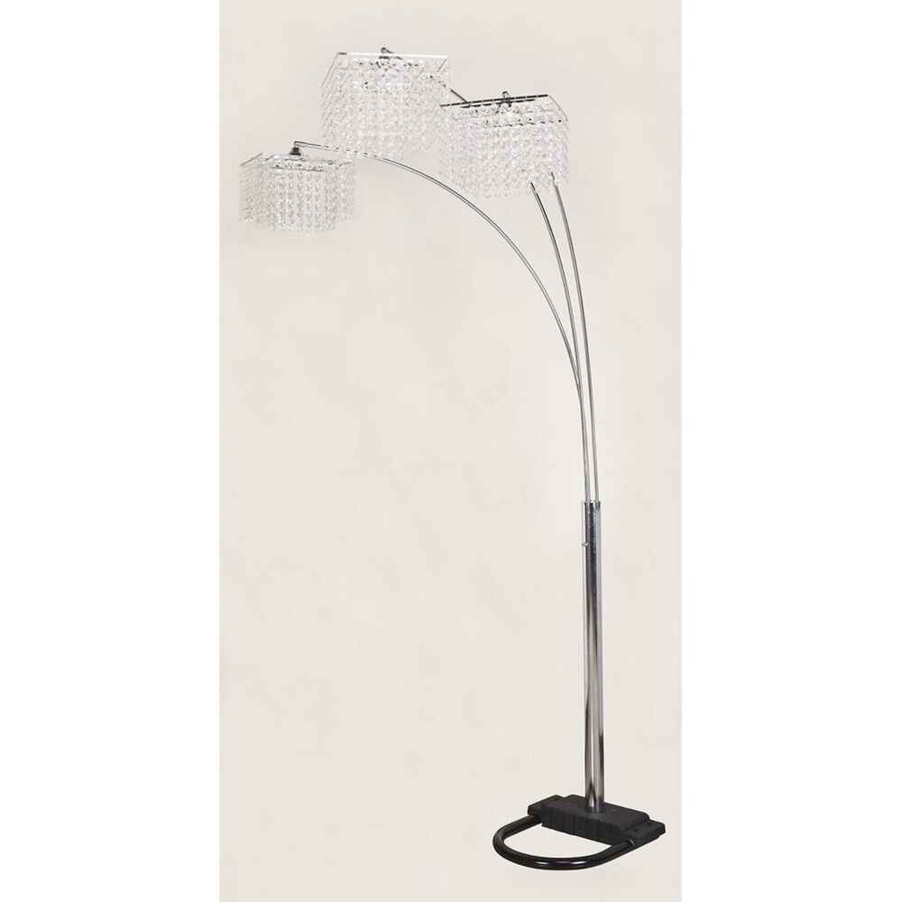 Crown Mark Crystal Floor Lamp in Chrome, , large