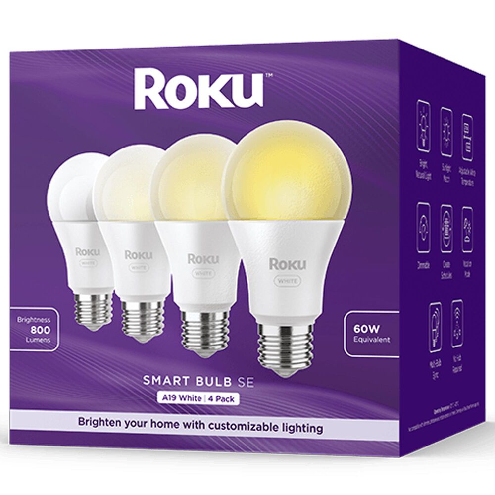 Roku 4-Pack Smart Bulb SE Dimmable A19 in White, , large