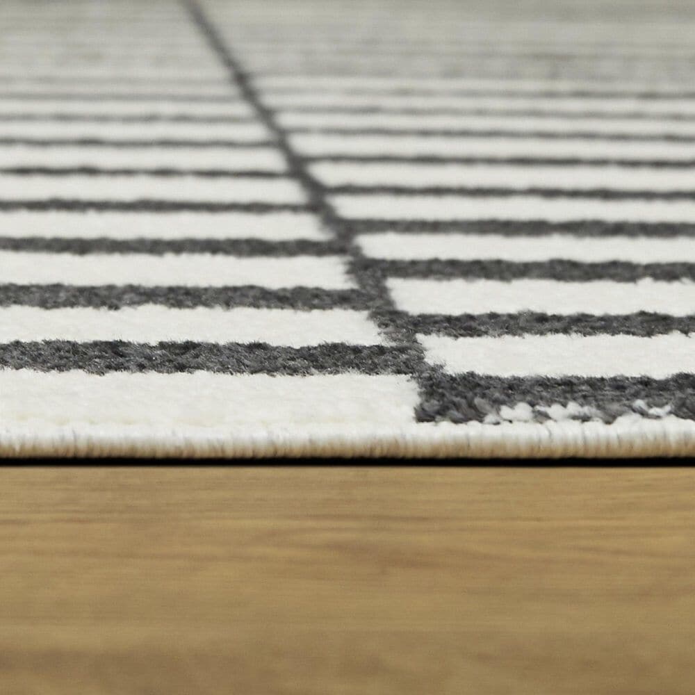 Balta Rugs Dewey Ultra Light Striped 5&#39;3&quot; x 7&#39; Charcoal Area Rug, , large