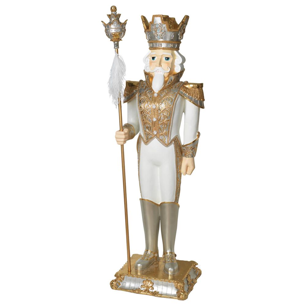 The Gerson Company 70" Toy Soldier Nutcracker Statue in White, , large