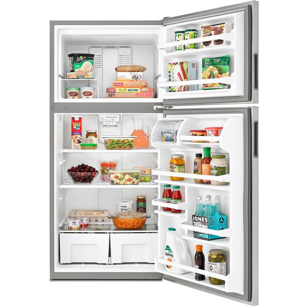 Amana 18 Cu. Ft. 30&quot; Wide Top-Freezer Refrigerator with Garden Fresh Crisper Bins in Black, , large