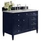 James Martin Vanities Brittany 48" Single Bathroom Vanity in Victory Blue with 3 cm Eternal Jasmine Pearl Silestone Top, Rectangular Sink and FreePower Wireless Charger, , large
