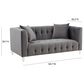 Tov Furniture Bea Stationary Loveseat in Grey Velvet, , large