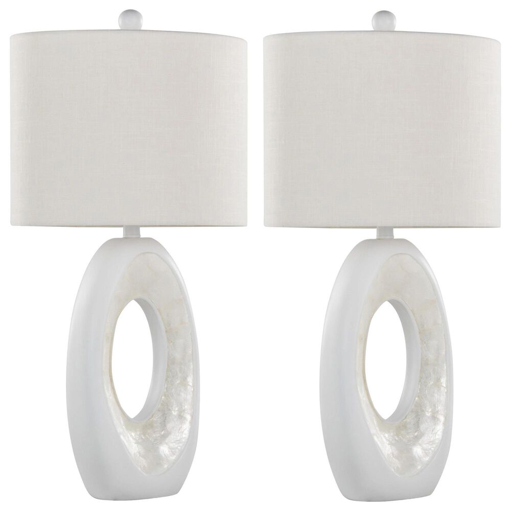 LumiSource Pearl Table Lamp in Matte White (Set of 2), , large