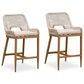 HOMLUX Outdoor Counter Stool with Plaid Back in Grey and Beige (Set of 2), , large