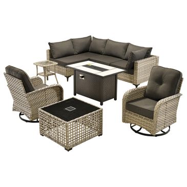 HOMLUX 9-Piece Patio Conversation Set in Black, , large
