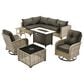 HOMLUX 9-Piece Patio Conversation Set in Black, , large