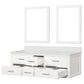 Lexora Home Castor 60" Double Bathroom Vanity in White with White Cultured Marble Top, Rectangular Sinks and 28" Mirrors, , large