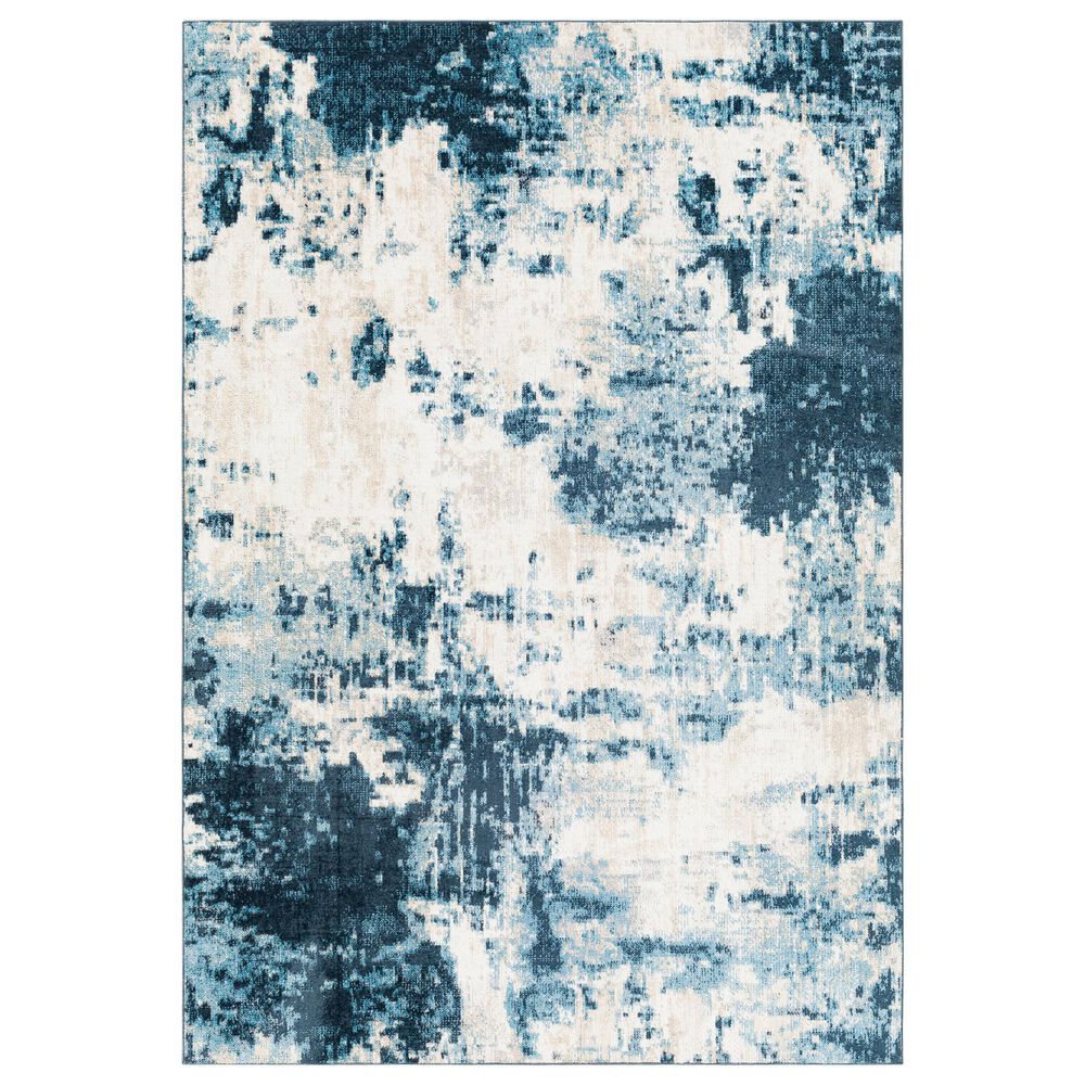 Surya Lavadora 5"3" x 7" Ink Blue, Navy, Light Gray, Light Beige and Cream Area Rug, , large