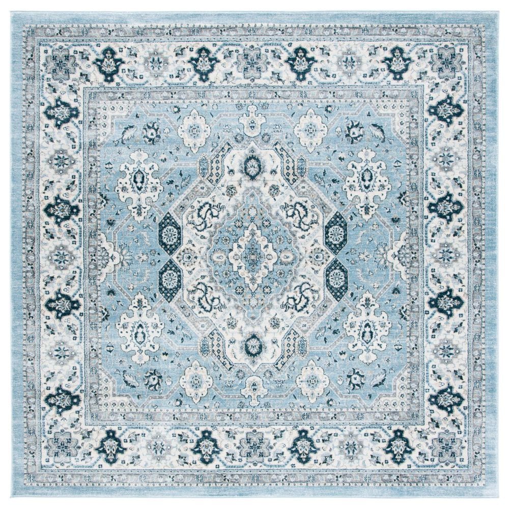 Safavieh Isabella 6"7" Square Blue and Creme Area Rug, , large