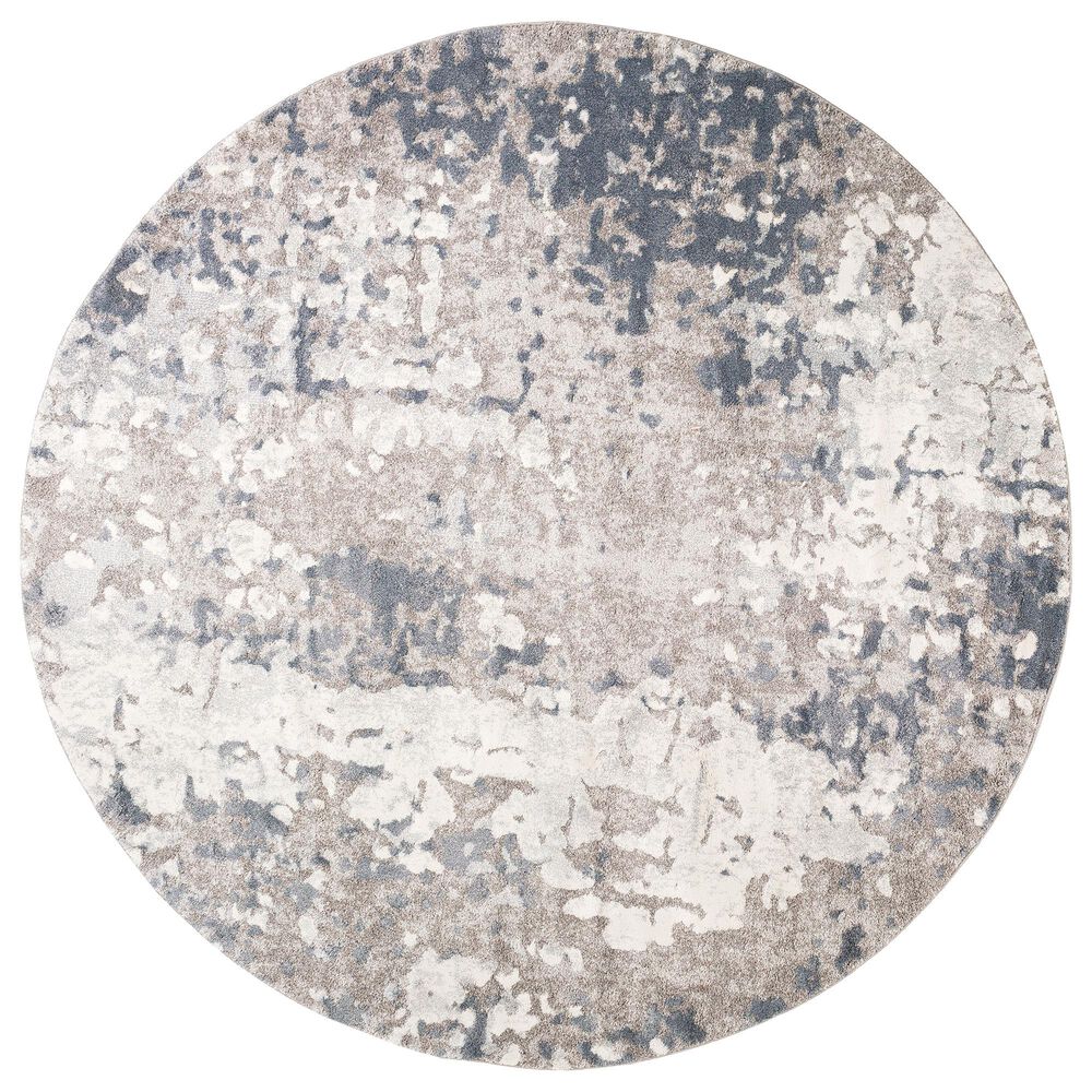 Surya Venice VNE-2304 7'9" Round Denim, Blue and Ivory Area Rug, , large
