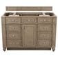 James Martin Vanities Bristol 48" Single Bathroom Vanity in Whitewashed Walnut with 3 cm Carrara White Marble Top and Rectangular Sink, , large
