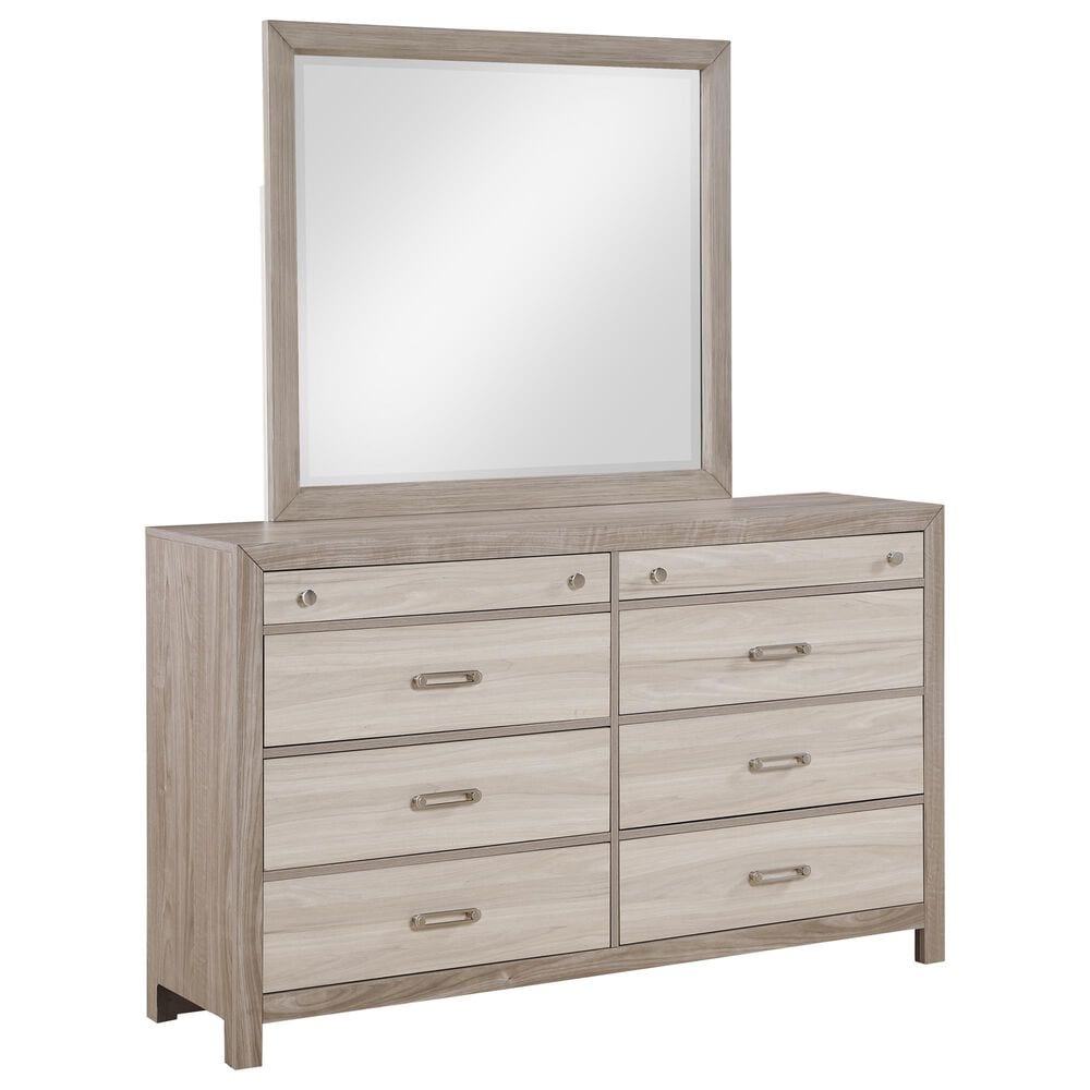 Boulder & Pine Asher Gray Dresser and Mirror in Gray, , large