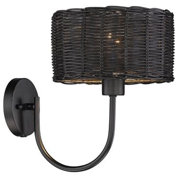 Golden Lighting Erma 1-Light Wall Sconce in Matte Black, , large