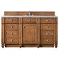 James Martin Vanities Bristol 60" Single Bathroom Vanity in Saddle Brown with 3 cm Carrara White Marble Top and Rectangular Sink, , large