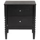 Baxton Studio Lucera 2-Drawer Bobbin Nightstand in Black, , large