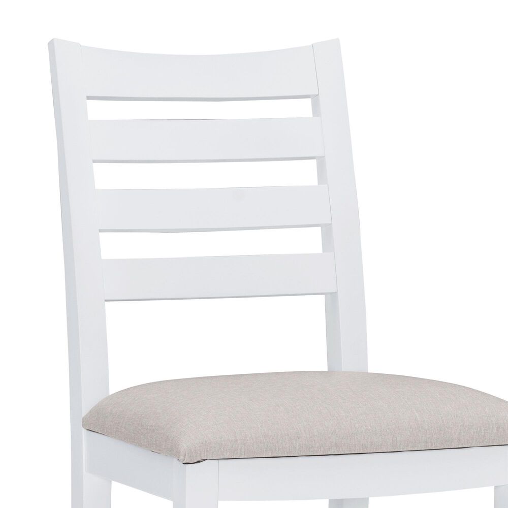 Linon Home Decor Flynn 22" Counter Stool with Light Grey Cushion in White, , large