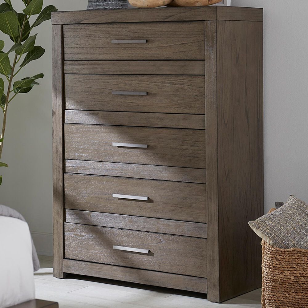 Riva Ridge Modern Loft 5-Drawer Chest in Greystone, , large