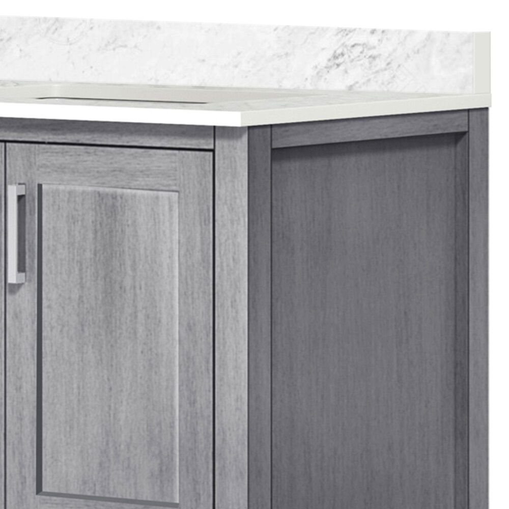 Lexora Home Jacques 30&quot; Single Bathroom Vanity in Distressed Grey with 2 cm White Carrara Marble Top and Rectangular Sink, , large