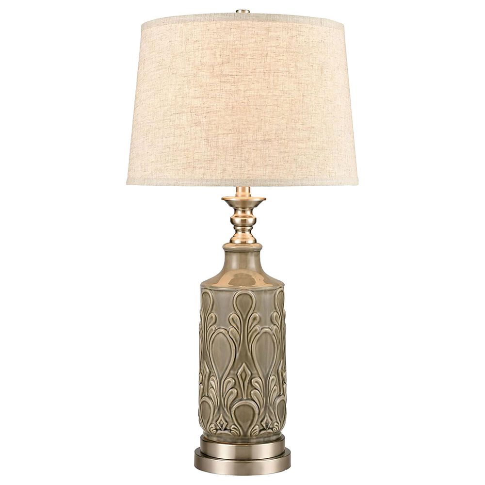 Stein World Strangford Table Lamp in Grey Glaze and Satin Nickel, , large