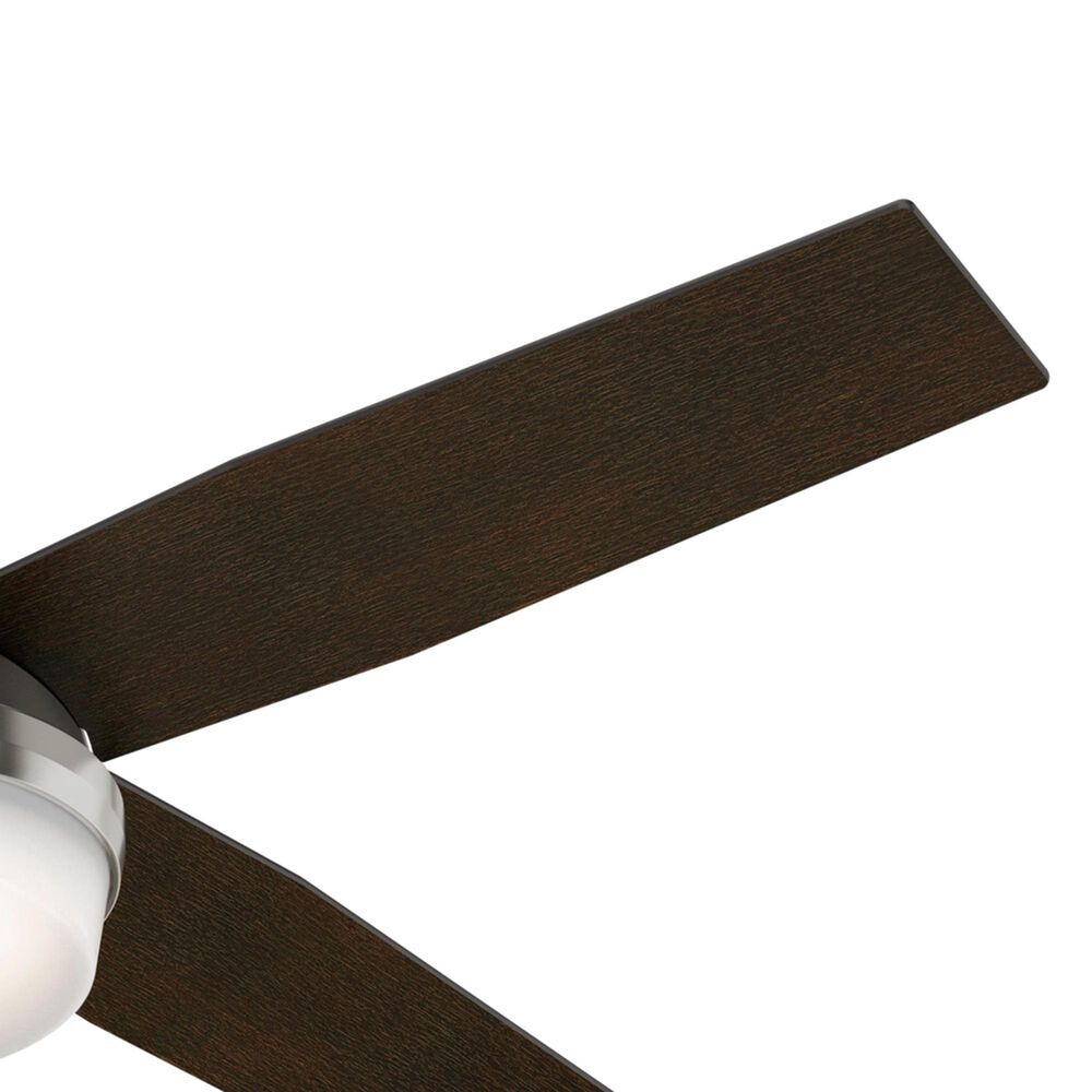 Hunter Dempsey 52&quot; Ceiling Fan with Light in Brushed Nickel with Black Blades, , large