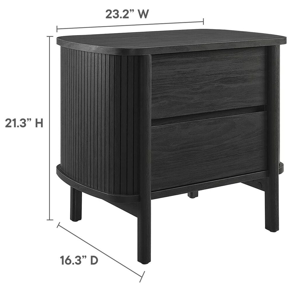 Modway Cadence 2 Drawer Nightstand in Black, , large