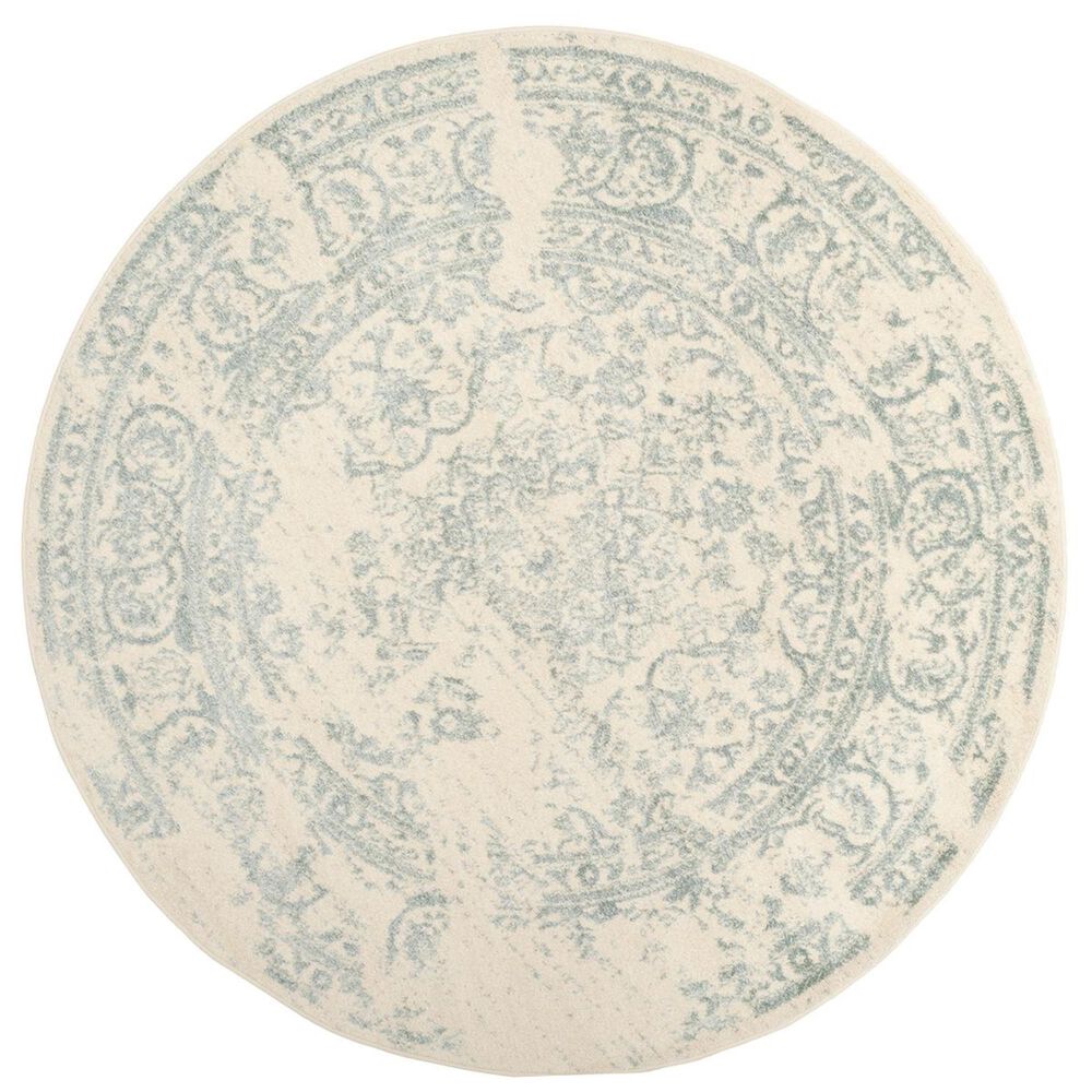 Safavieh Adirondack ADR101S-6R 6&#39; x 6&#39;  Ivory/Slate Round Rug, , large